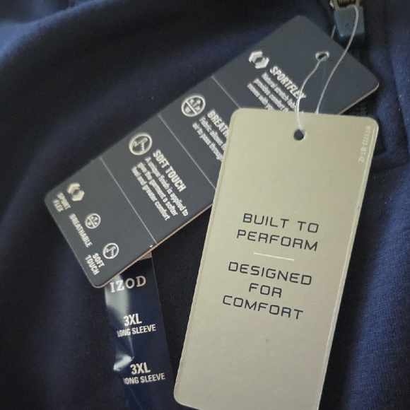 Izod Men's Deep Blue Zip-Up Sweater - Picture 3 of 4